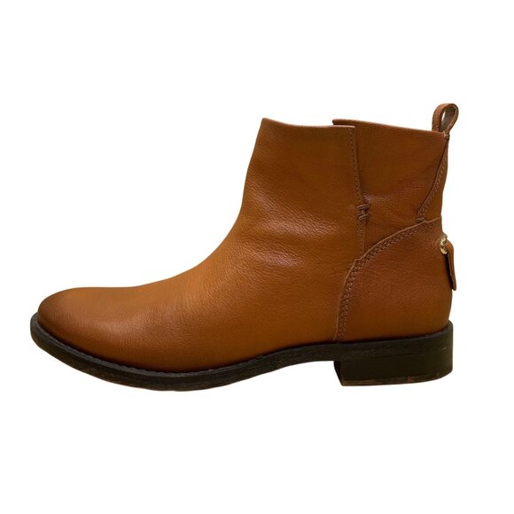 Franco Sarto Women’s Brown Leather Ankle Boots Side Zipper Size 8M - Picture 4 of 10